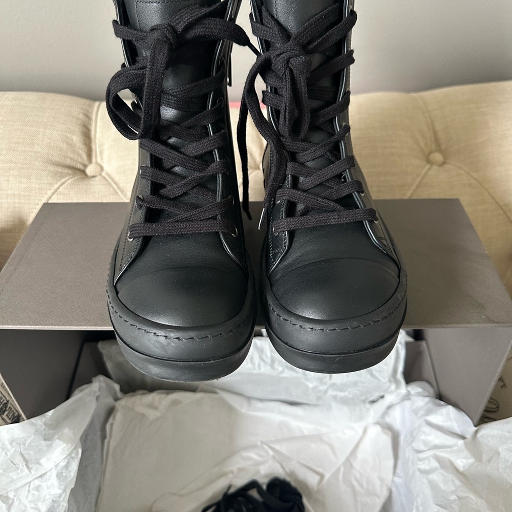 Rick Owens Black High-Top Sneakers